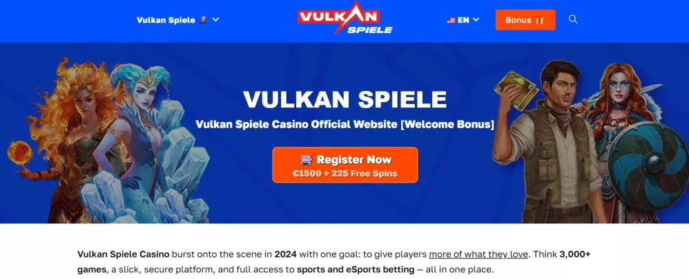 Vulkan Spiele Casino – Bis zu 2 500 € Bonus + 350 Freispiele für neue Spieler